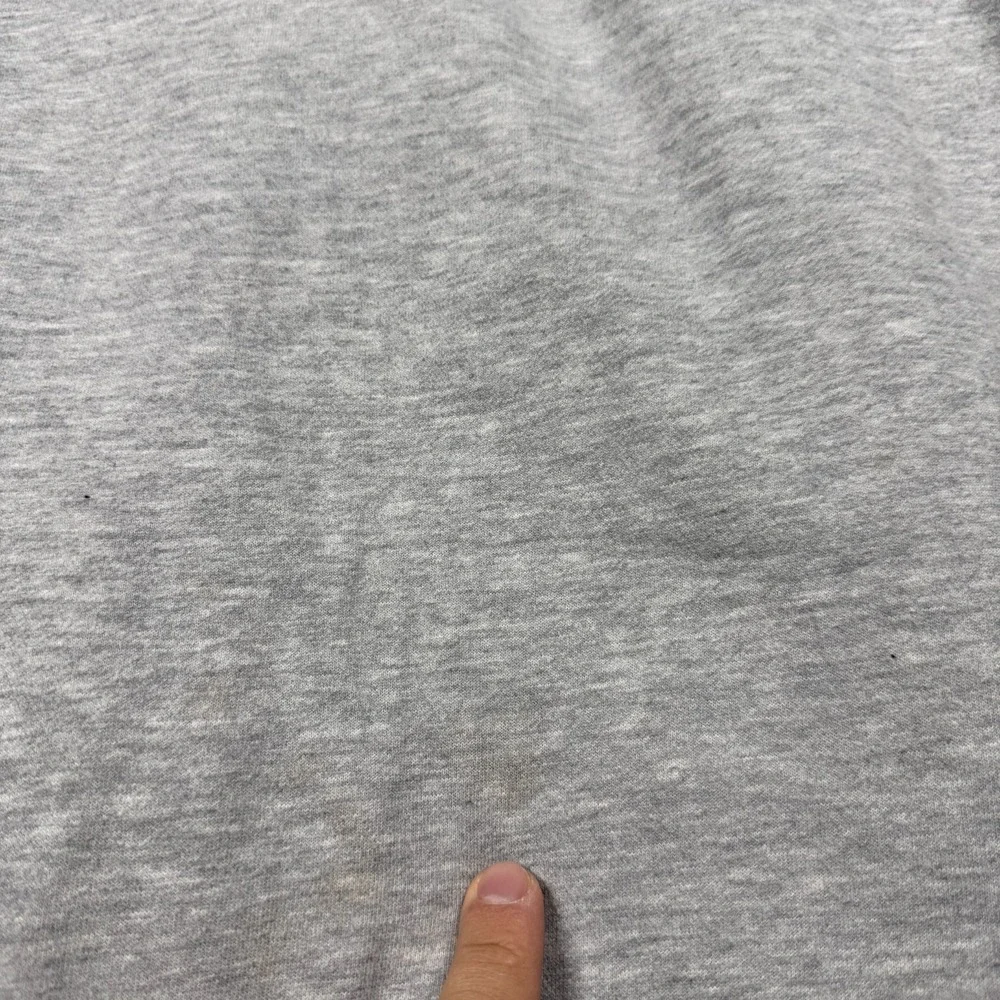 Adidas Hoodie Mens L Gray Full Zip 3-Stripe Metallic Silver Logo Fleece 25x31‎